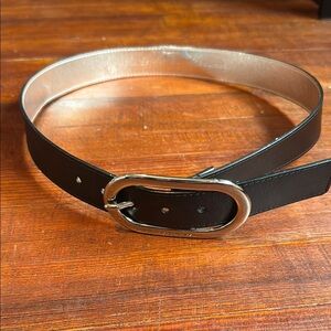 Michael Kors Black Belt with Silver Buckle